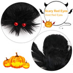 1-Pc 49” Halloween Outdoor Spider with 126” Poseable Web – Creepy Tarantula Yard Decoration for Haunted Halloween
