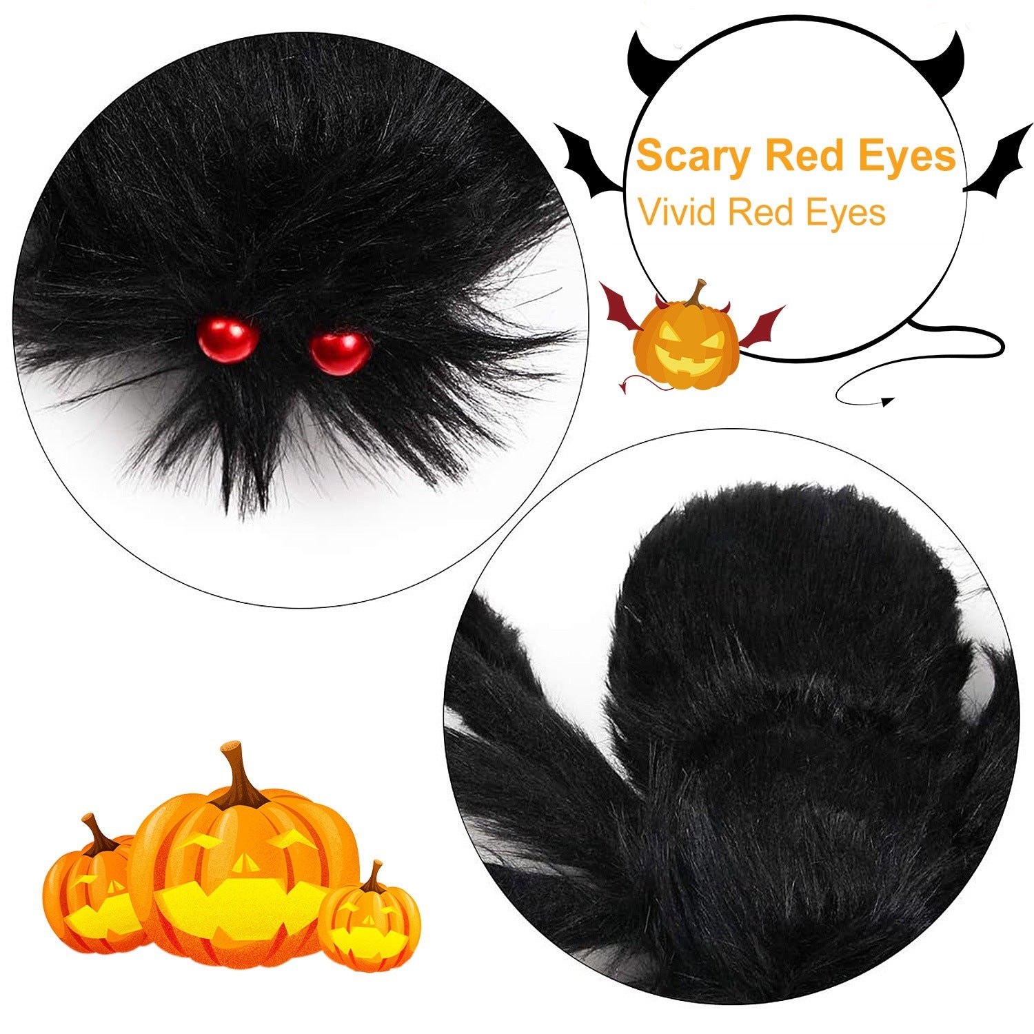 1-Pc 49” Halloween Outdoor Spider with 126” Poseable Web – Creepy Tarantula Yard Decoration for Haunted Halloween