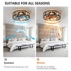 Modern Ceiling Fan with Light & Remote Brown