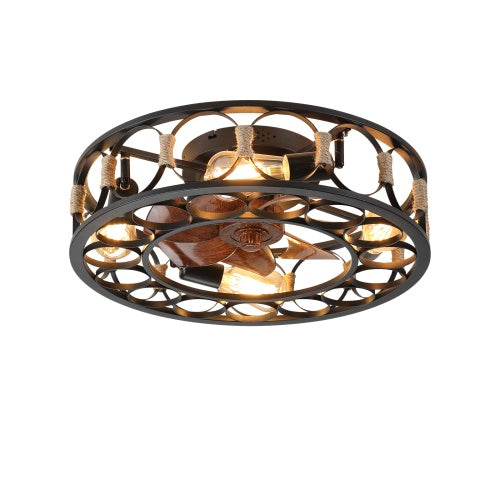 Modern Ceiling Fan with Light & Remote Brown