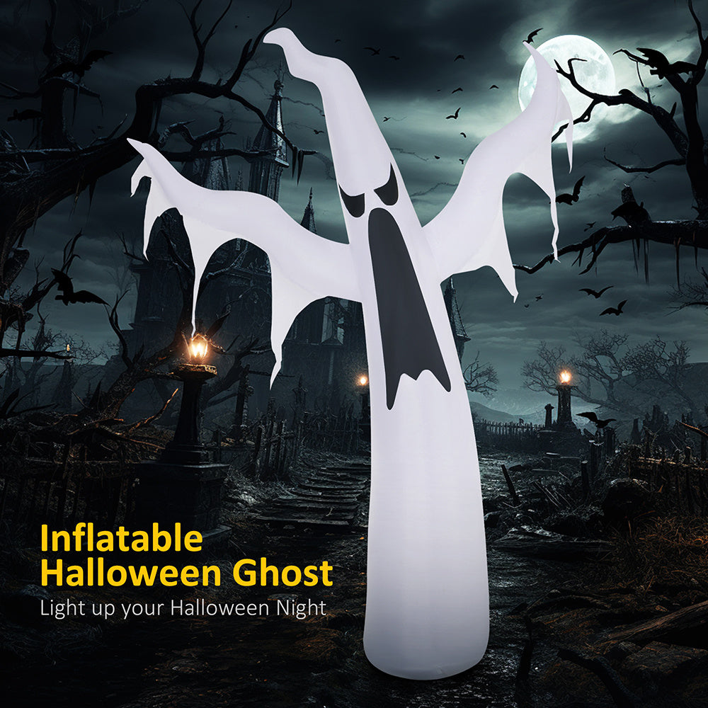 6FT Halloween Inflatable Ghost – Light Up Yard Decoration with LED & Built-in Fan for Indoor/Outdoor, Garden & Party