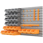DURHAND 44-Piece Wall-Mounted Pegboard Tool Organizer Rack Kit with Bins & Hooks, Orange