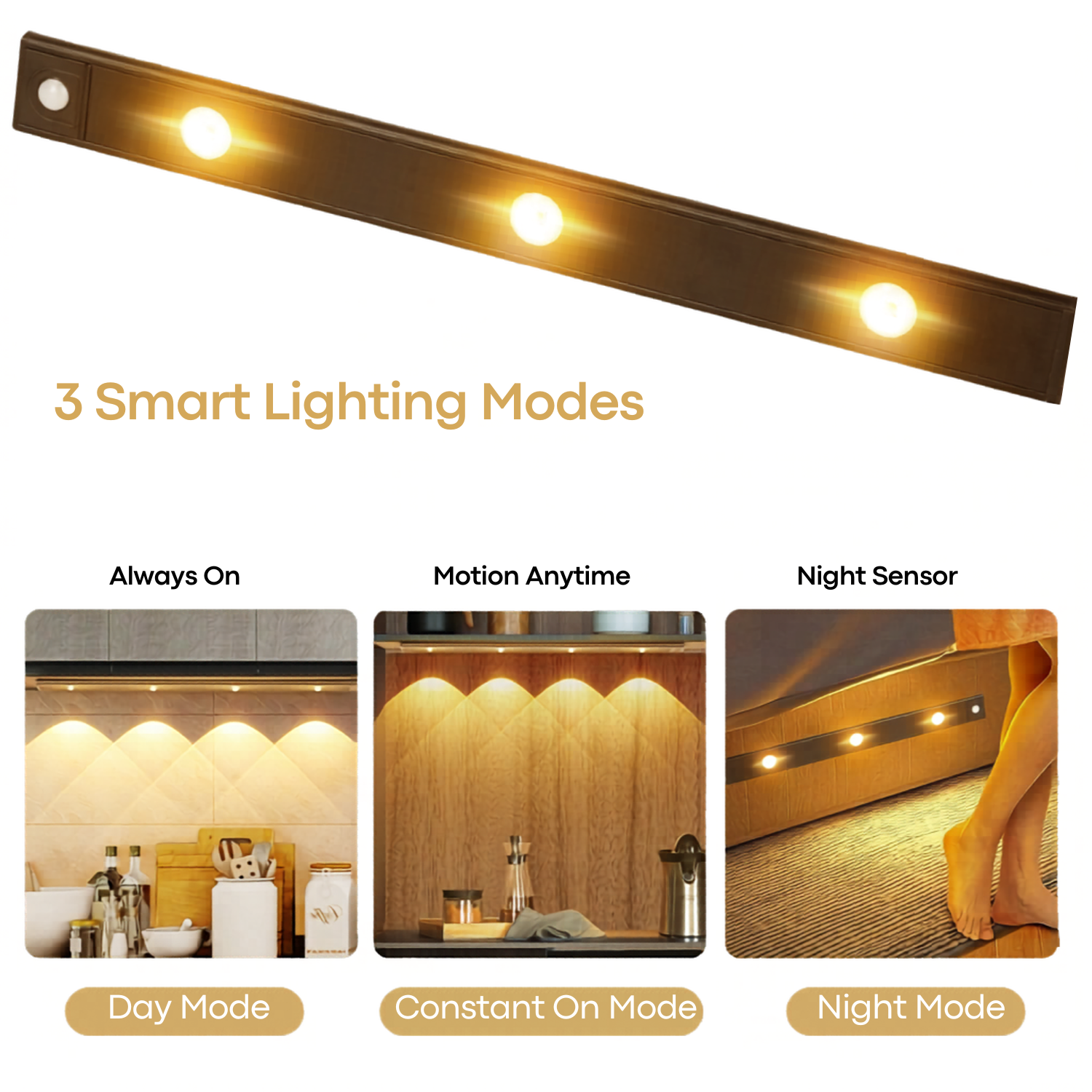 Rechargeable Motion Sensor Cabinet Lights – 2 Pack