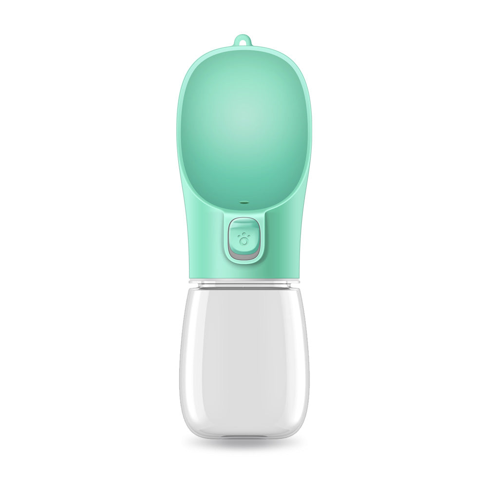 Portable Dog Water Bottle Leak-Proof Pet Drinking Cup with One-Click Dispenser – 350ML / 550ML Travel Water Feeder for Dogs & Cats (Pink, White, Green)