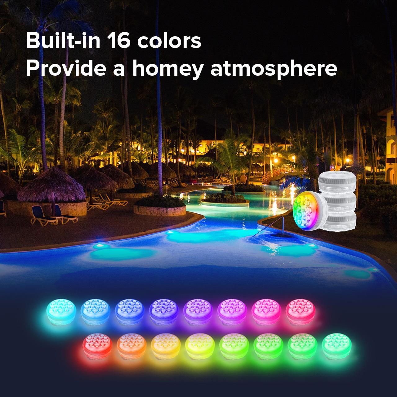 SANSI IP68 Waterproof RGB Pool Light – Rechargeable Up to 20Hrs