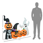 7.5ft Inflatable Halloween Pumpkin Ghost Family, Blow Up LED Display For Garden، Indoor & Outdoor
