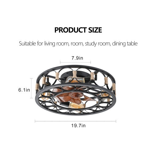 Modern Ceiling Fan with Light & Remote Brown