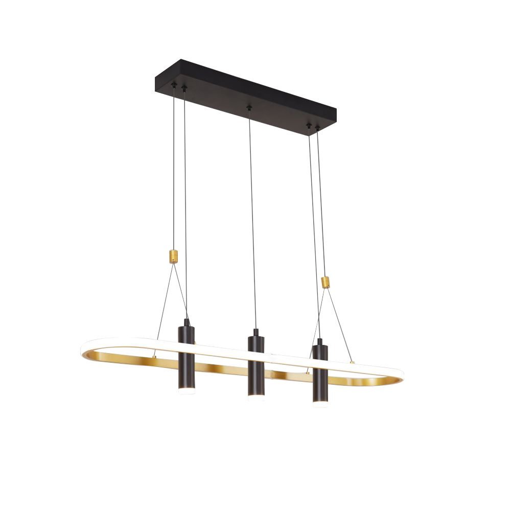 4-Light Modern LED Pendant Light (Black & Gold)