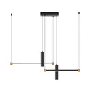 Modern Adjustable Linear LED Pendant Light – Black & Gold