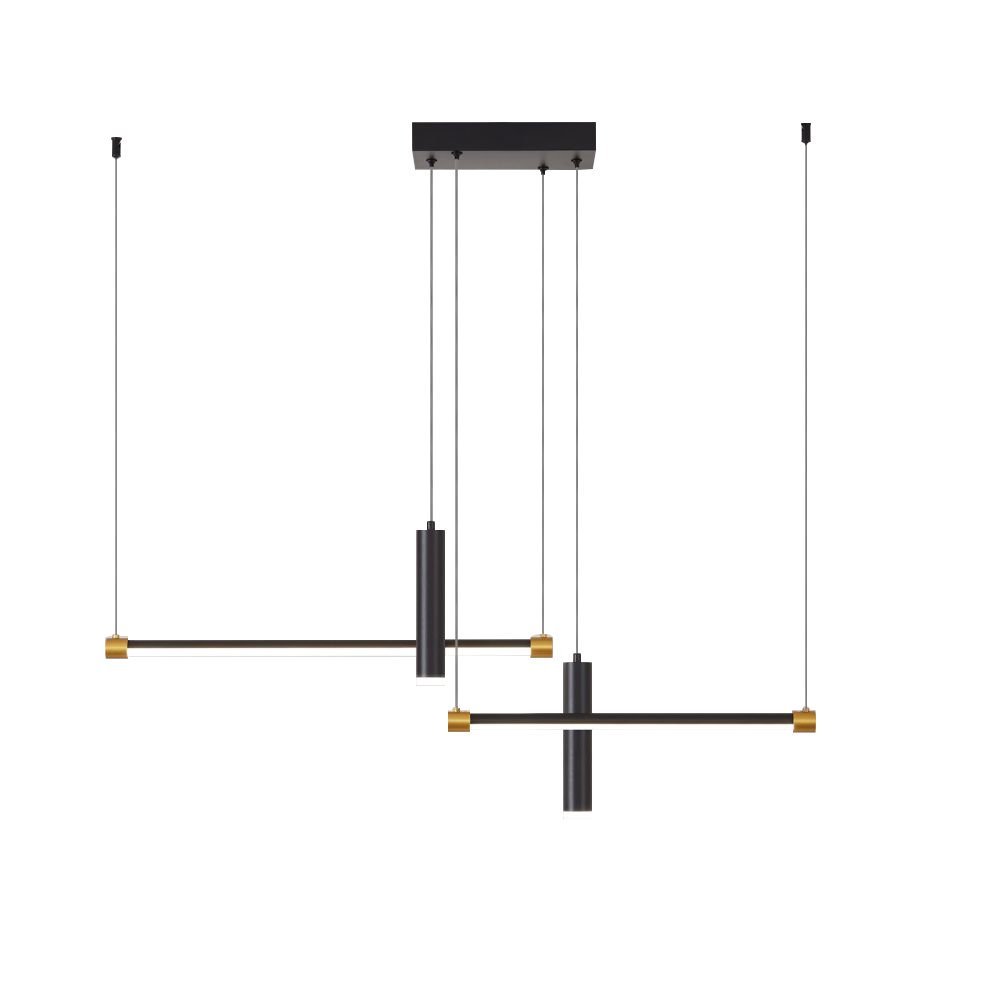 Modern Adjustable Linear LED Pendant Light – Black & Gold