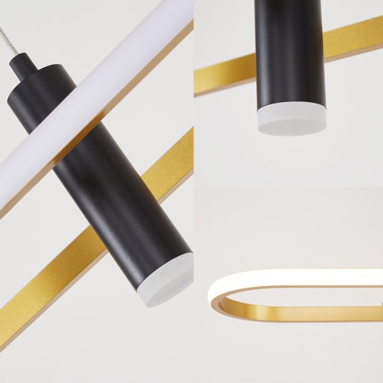 4-Light Modern LED Pendant Light (Black & Gold)