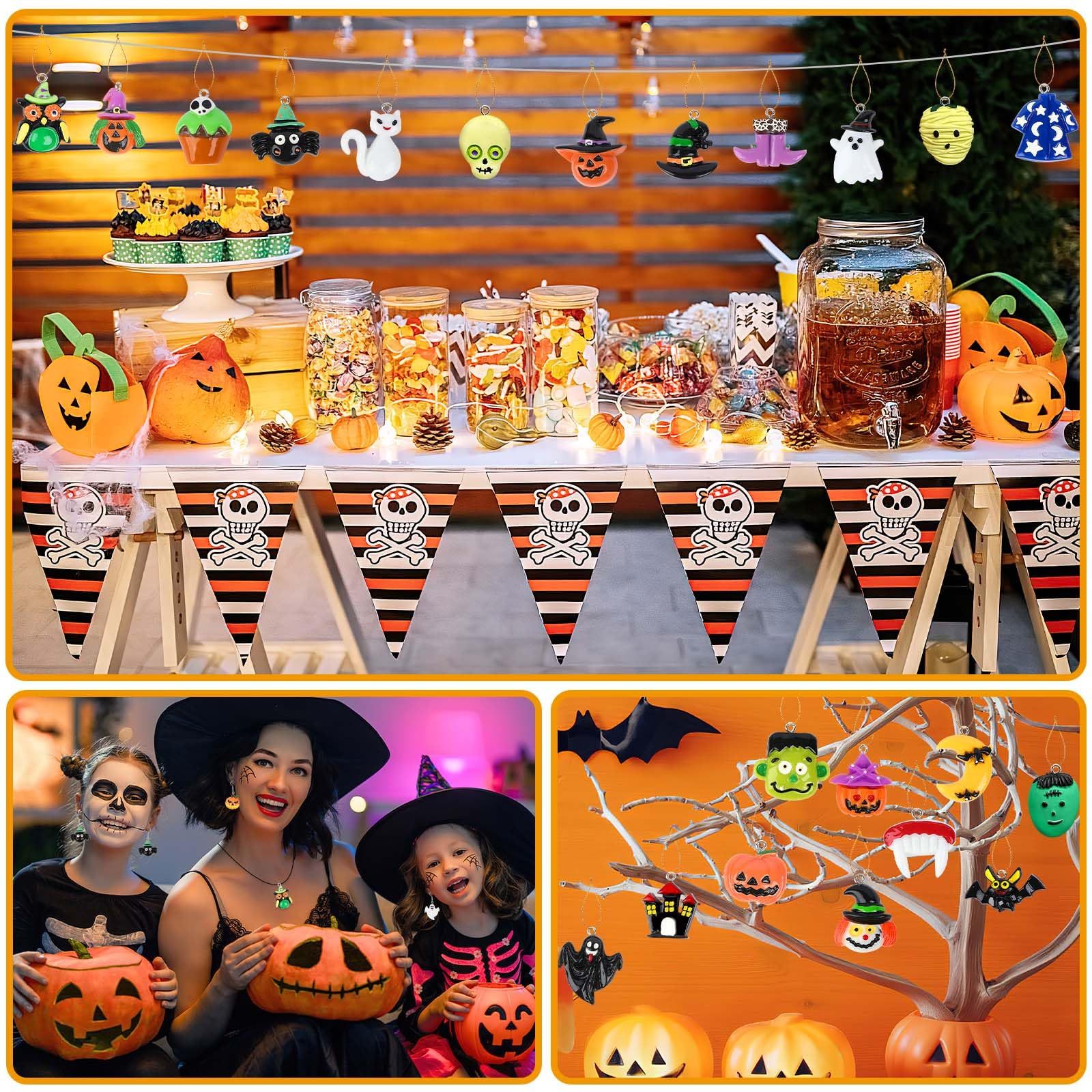 36-Piece Mini Resin Halloween Ornaments – Colorful & Festive Decorations for Home, Party, and DIY Crafts