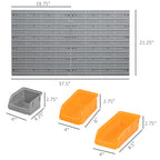 DURHAND 44-Piece Wall-Mounted Pegboard Tool Organizer Rack Kit with Bins & Hooks, Orange