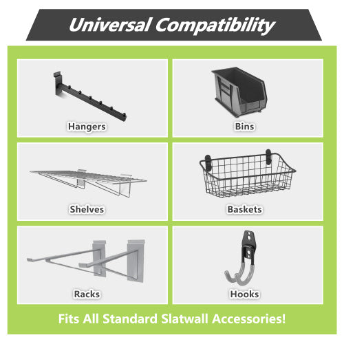 4x4ft PVC Slat Wall Panels – Garage & Home Organization System, Grey