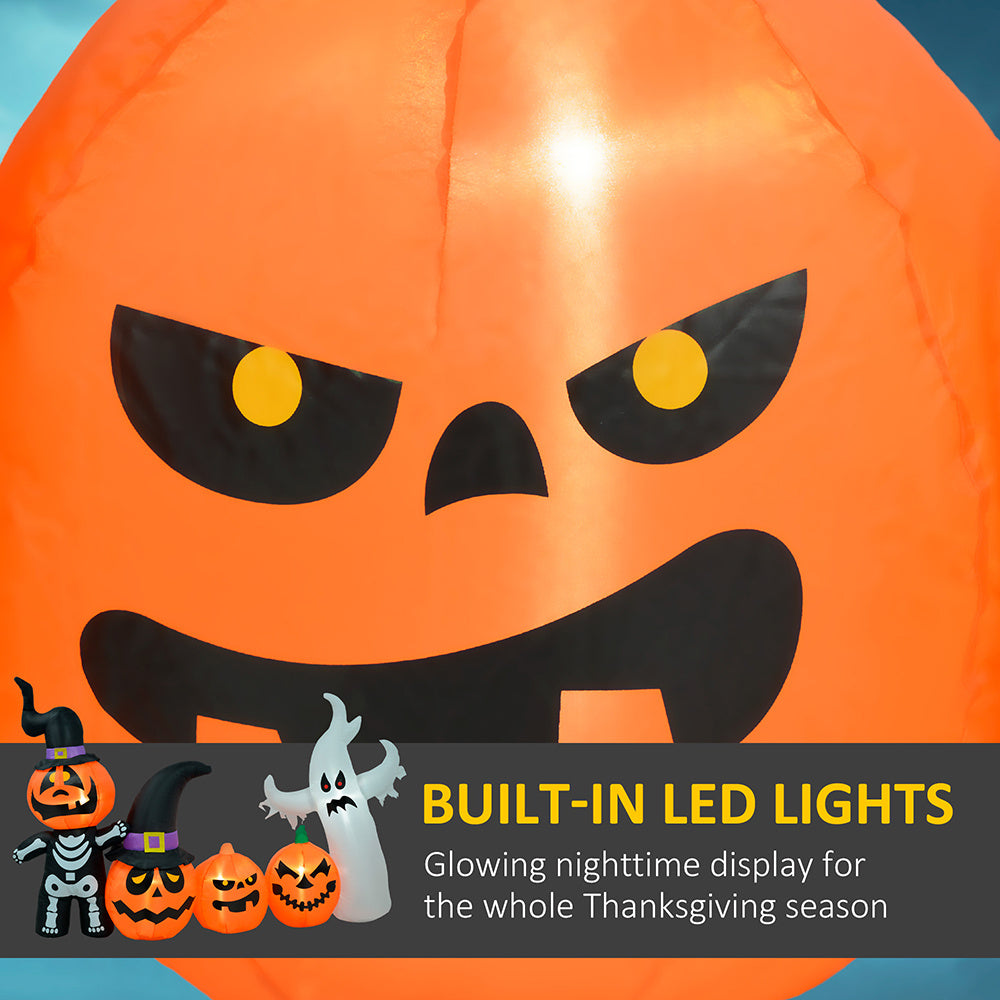 7.5ft Inflatable Halloween Pumpkin Ghost Family, Blow Up LED Display For Garden، Indoor & Outdoor
