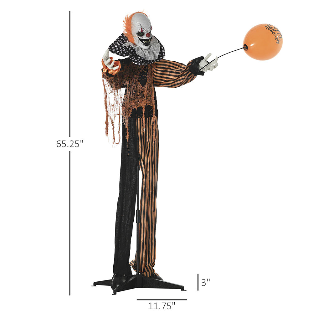 65" Life-Size Animated Circus Clown – Halloween Prop with Motion, Sound & Light-Up Eyes