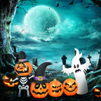 7.5ft Inflatable Halloween Pumpkin Ghost Family, Blow Up LED Display For Garden، Indoor & Outdoor