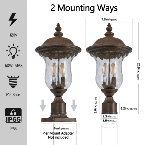 Vintage Outdoor Pole Light – Waterproof Garden Lantern
