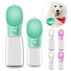 Portable Dog Water Bottle Leak-Proof Pet Drinking Cup with One-Click Dispenser – 350ML / 550ML Travel Water Feeder for Dogs & Cats (Pink, White, Green)