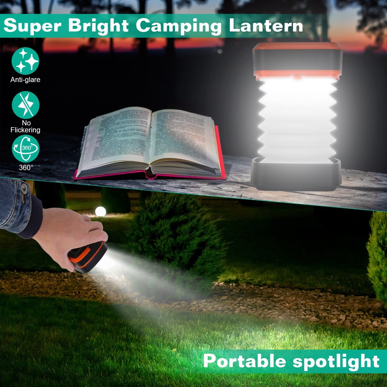 Collapsible Camping Lantern – Solar Camp USB Rechargeable