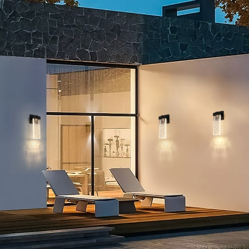 مصباح حائط كريستالي LED شفاف مقاوم للماء خارجي يدعم العديد من أنواع المصابيح - عبوتان غير متوفرين المنصات - تيمو