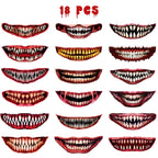 18 Pieces Of Scary And Realistic Design Halloween Temporary Tattoo Stickers