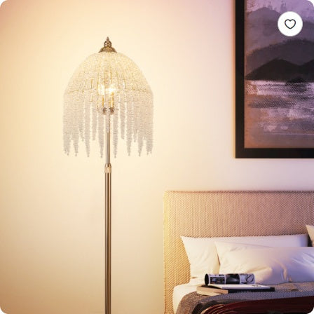 Crystal Waterfall Floor Lamp