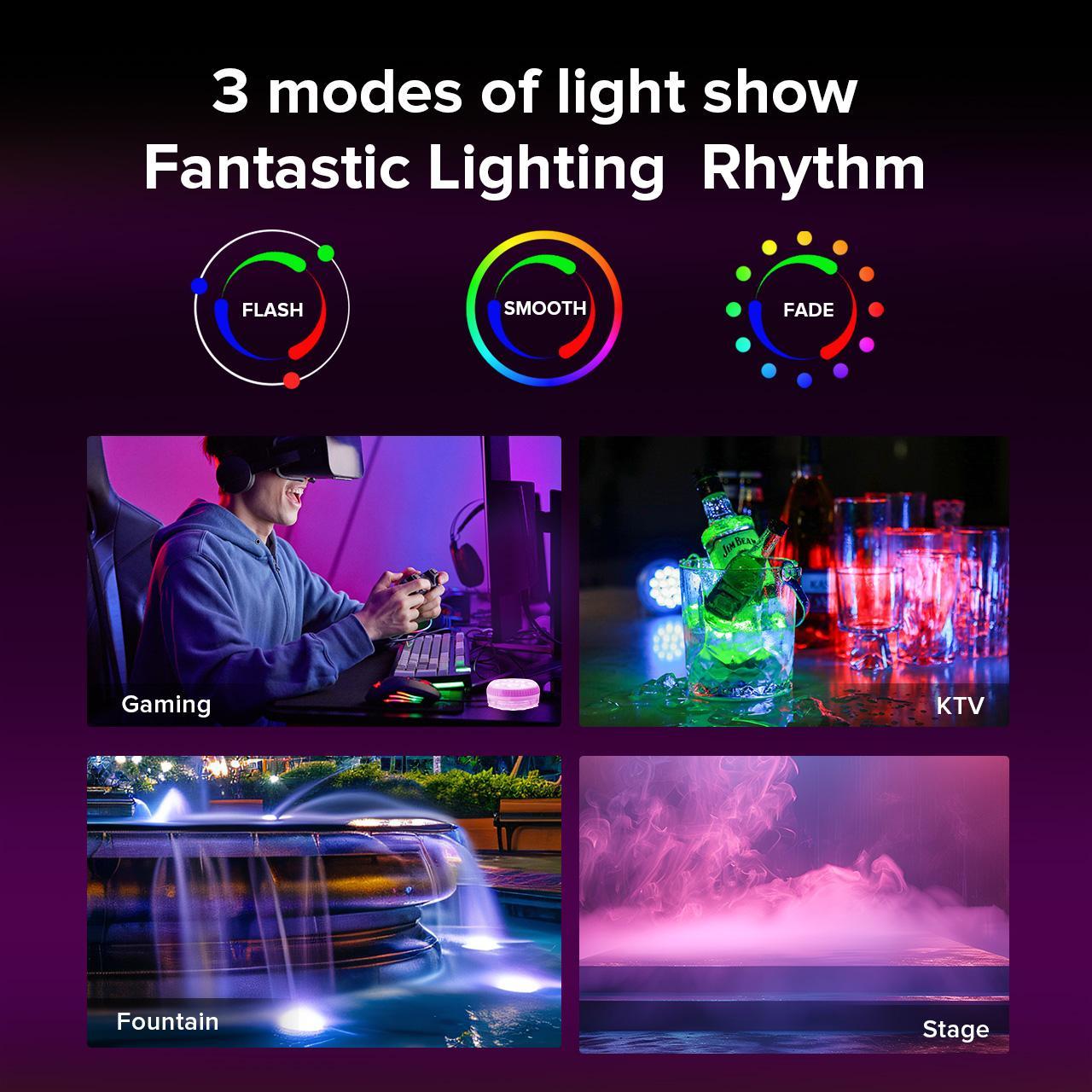 SANSI IP68 Waterproof RGB Pool Light – Rechargeable Up to 20Hrs