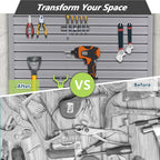 4x4ft PVC Slat Wall Panels – Garage & Home Organization System, Grey