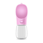 Portable Dog Water Bottle Leak-Proof Pet Drinking Cup with One-Click Dispenser – 350ML / 550ML Travel Water Feeder for Dogs & Cats (Pink, White, Green)