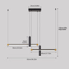 Modern Adjustable Linear LED Pendant Light – Black & Gold