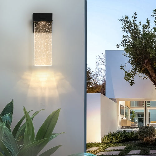 مصباح حائط كريستالي LED شفاف مقاوم للماء خارجي يدعم العديد من أنواع المصابيح - عبوتان غير متوفرين المنصات - تيمو