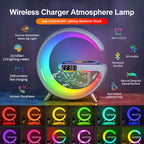 G Shaped LED Smart Lamp – Bluetooth Speaker & Wireless Charger, App Control RGB Atmosphere Light for Bedroom & Desk