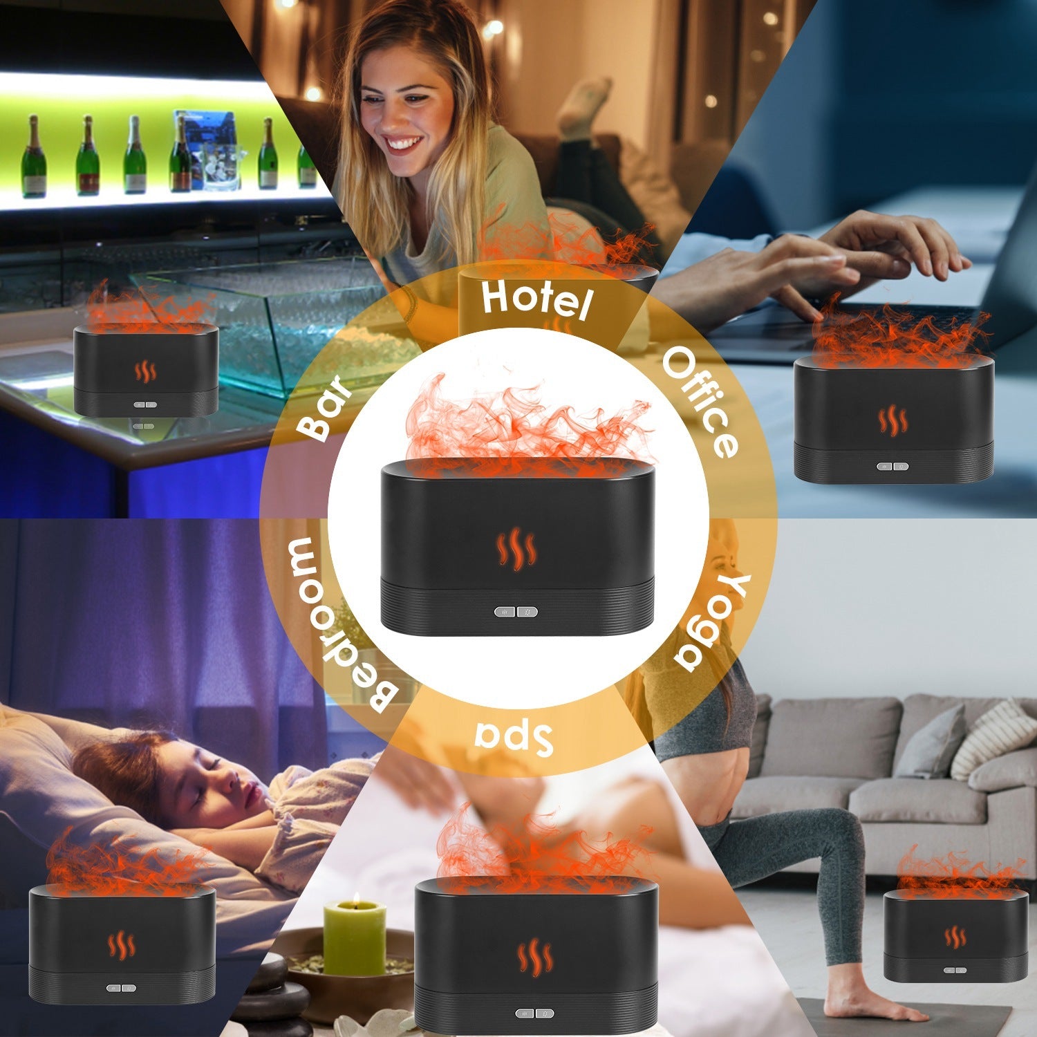 120ml Flame Effect Essential Oil Diffuser & Humidifier