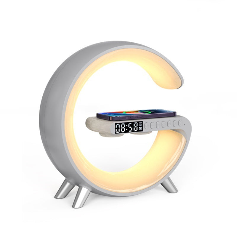 G Shaped LED Smart Lamp – Bluetooth Speaker & Wireless Charger, App Control RGB Atmosphere Light for Bedroom & Desk