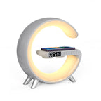 G Shaped LED Smart Lamp – Bluetooth Speaker & Wireless Charger, App Control RGB Atmosphere Light for Bedroom & Desk