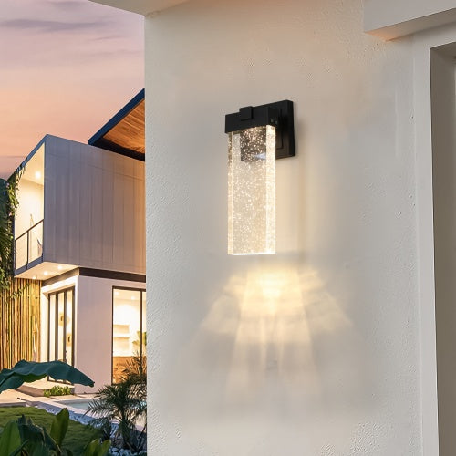 مصباح حائط كريستالي LED شفاف مقاوم للماء خارجي يدعم العديد من أنواع المصابيح - عبوتان غير متوفرين المنصات - تيمو