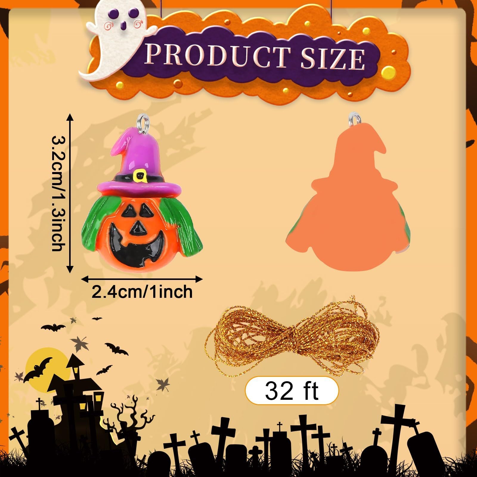 36-Piece Mini Resin Halloween Ornaments – Colorful & Festive Decorations for Home, Party, and DIY Crafts