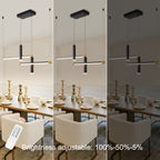 Modern Adjustable Linear LED Pendant Light – Black & Gold