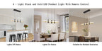 4-Light Modern LED Pendant Light (Black & Gold)