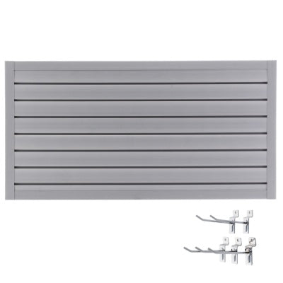 PVC Slat Wall Panels – 4ft x 2ft Garage & Home Storage System, Heavy-Duty Graphite Finish