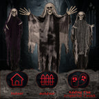 3PC Hanging Skeleton Ghost, One 4.6FT And Two 3FT Halloween Hanging Decorations