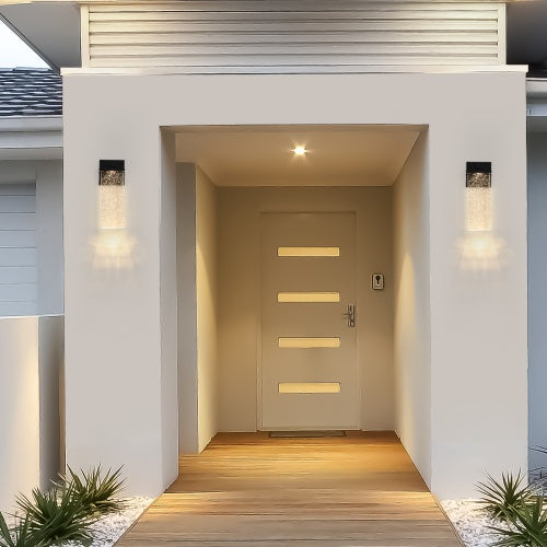 مصباح حائط كريستالي LED شفاف مقاوم للماء خارجي يدعم العديد من أنواع المصابيح - عبوتان غير متوفرين المنصات - تيمو
