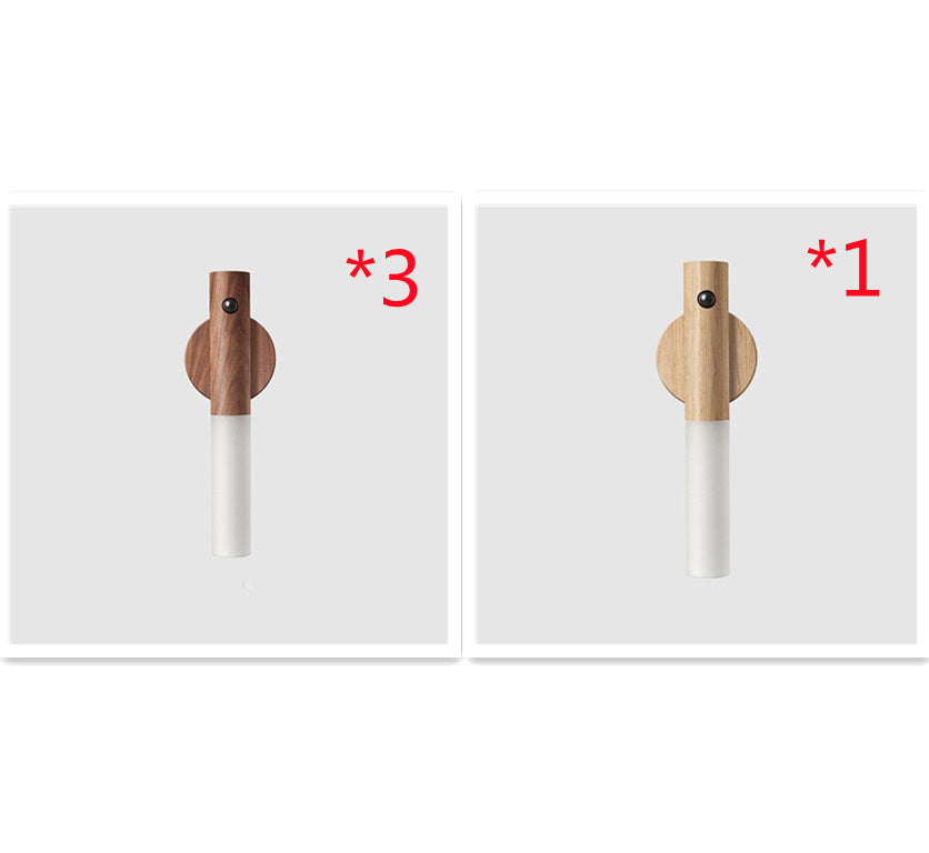 مصباح ليلي لاسلكي خشبي مغناطيسي بمنفذ USB LED تلقائي، أضواء الممرات والشرفات، مستشعر حركة PIR، مصباح حائطي، مصباح خزانة
