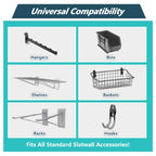 PVC Slat Wall Panels – 4ft x 2ft Garage & Home Storage System, Heavy-Duty Graphite Finish