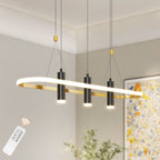 4-Light Modern LED Pendant Light (Black & Gold)