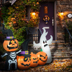 7.5ft Inflatable Halloween Pumpkin Ghost Family, Blow Up LED Display For Garden، Indoor & Outdoor