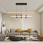 4-Light Modern LED Pendant Light (Black & Gold)