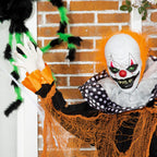 65" Life-Size Animated Circus Clown – Halloween Prop with Motion, Sound & Light-Up Eyes
