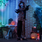 67" Life-Size Animated Circus Clown – Halloween Prop with Motion, Sound & Light-Up Eyes